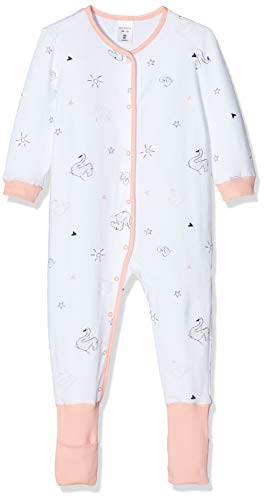 Schiesser Baby-Mädchen Anzug Vario Fuß Zweiteiliger Schlafanzug, Weiß (Weiss 100), 56 von Schiesser