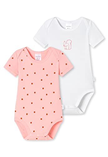 Schiesser Baby-Mädchen Doppelpack Bodies Halbarm Kleinkind Unterwäsche-Satz, weiß rosa, 74 von Schiesser