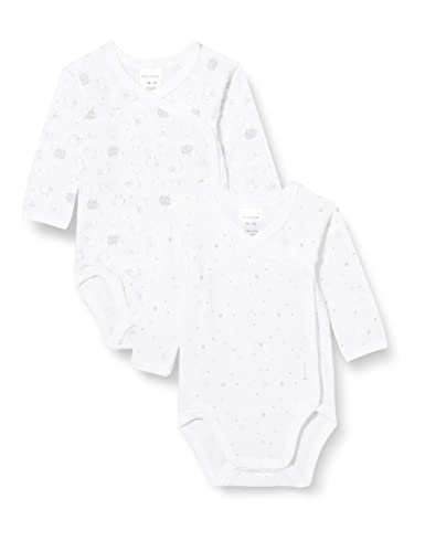 Schiesser Unisex Baby 2 PACK Wickelbody langarm und mit Knöpfen - 100% Organic Bio Baumwolle - Größe 56 bis 104 von Schiesser