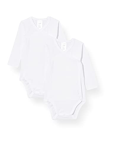Schiesser Unisex Baby 2 PACK Wickelbody langarm und mit Knöpfen - 100% Organic Bio Baumwolle - Größe 56 bis 104 von Schiesser