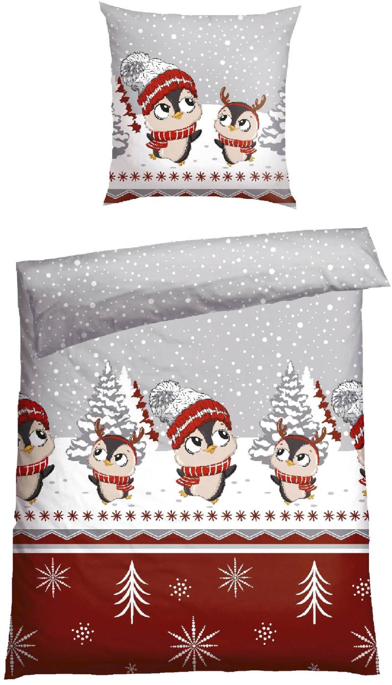 Schiesser Bettwäsche "Antoni aus weicher Baumwolle mit coolem Winterprint" 2 Stk. tlg. MADE IN GREEN by OEKO-TEX-zertifiziert von Schiesser