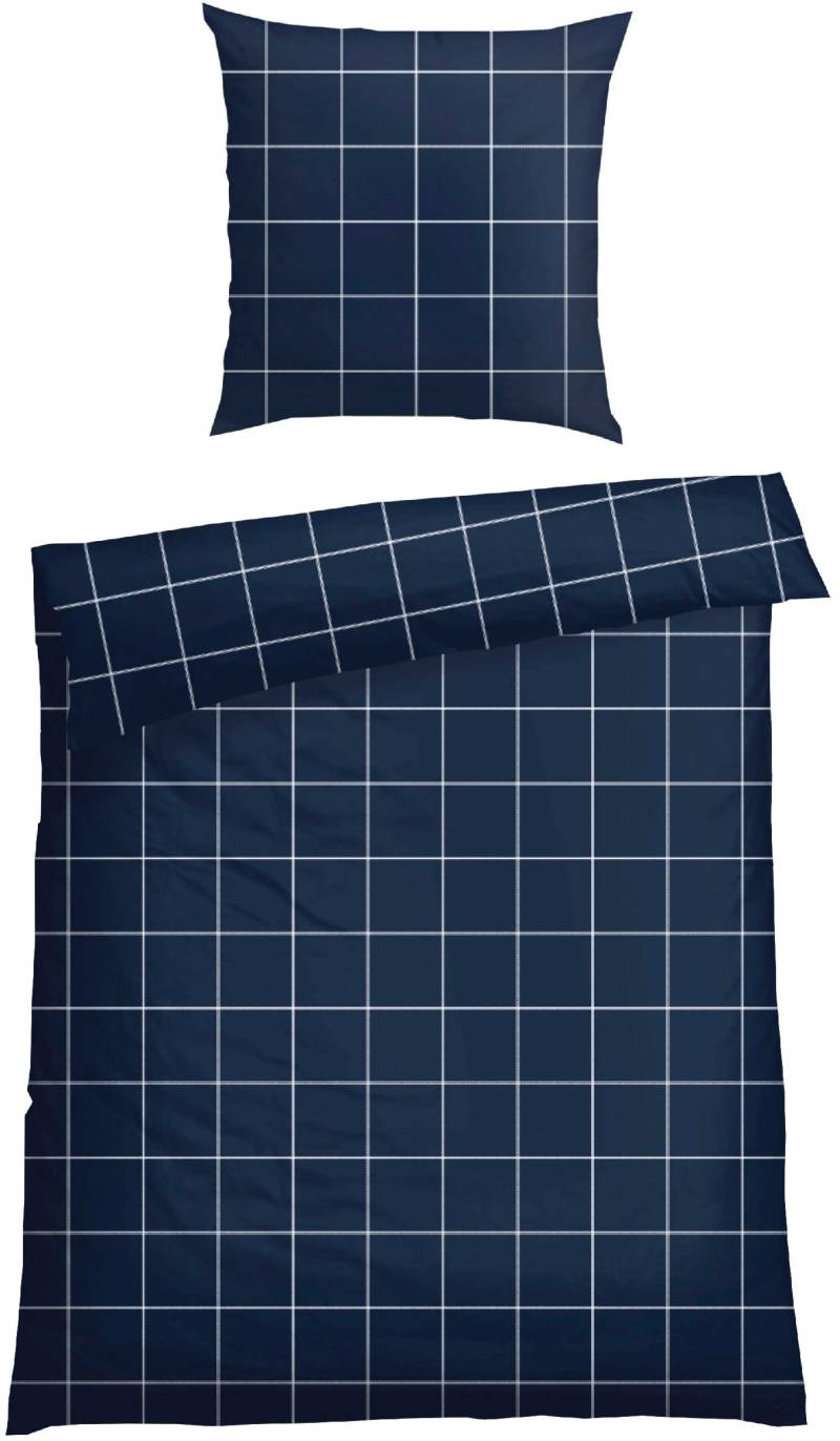 Schiesser Bettwäsche "Josh aus weichem Baumwoll-Satin mit kariertem Muster" 2 Stk. tlg. Made in Green von Schiesser