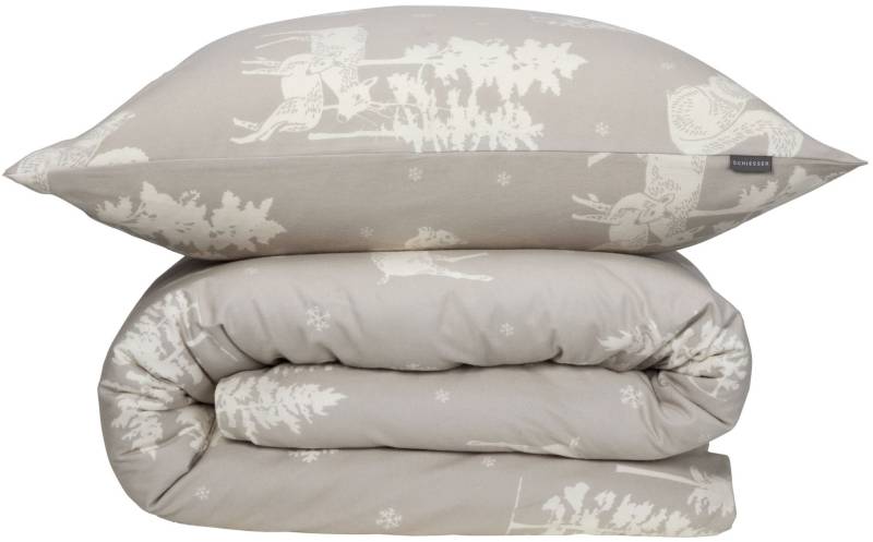 Schiesser Bettwäsche "Nordic aus weichem Baumwollflanell mit nordischem Muster" 2 Stk. tlg. Made in Green von Schiesser