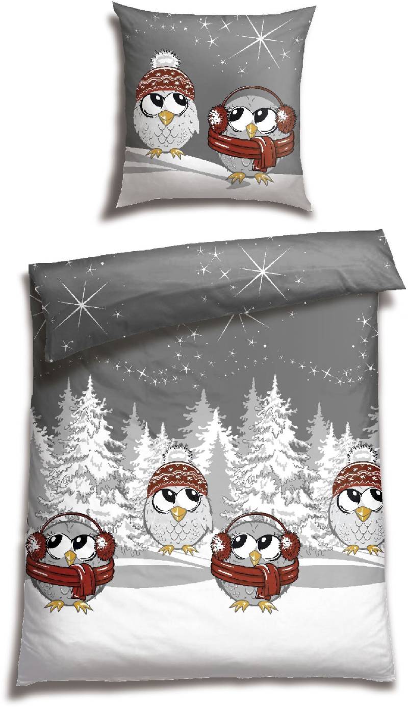 Schiesser Bettwäsche "Olsona aus weicher Baumwolle mit coolem Winter-Print" 2 Stk. tlg. MADE IN GREEN by OEKO-TEX-zertifiziert von Schiesser