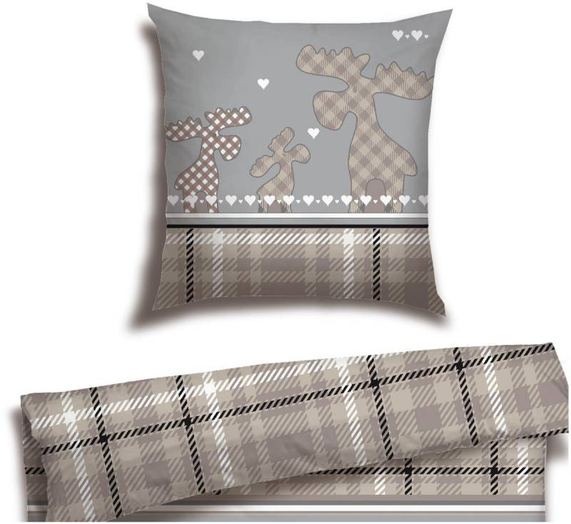 Schiesser Bettwäsche "Salous aus weichem Baumwollflanell mit Winterprint" 2 Stk. tlg. Made in Green von Schiesser