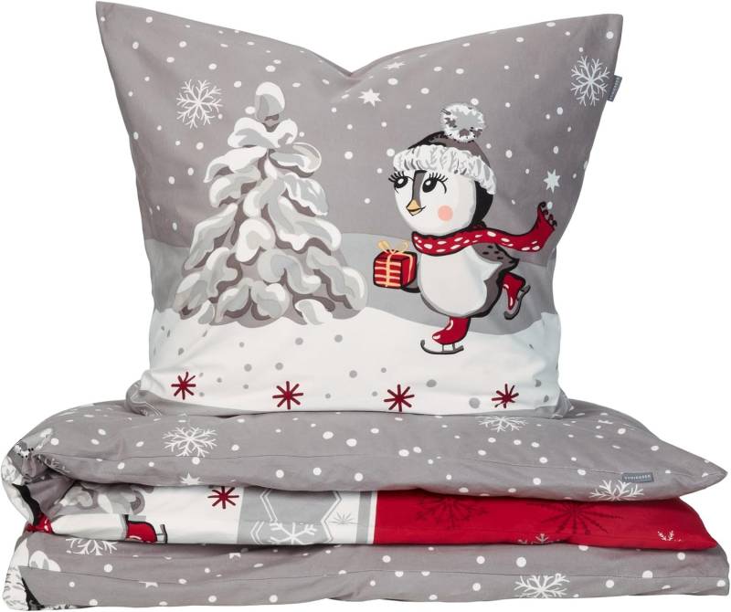 Schiesser Bettwäsche "Telso aus weicher Baumwolle mit süßen Pinguinen" 2 Stk. tlg. Made in Green von Schiesser