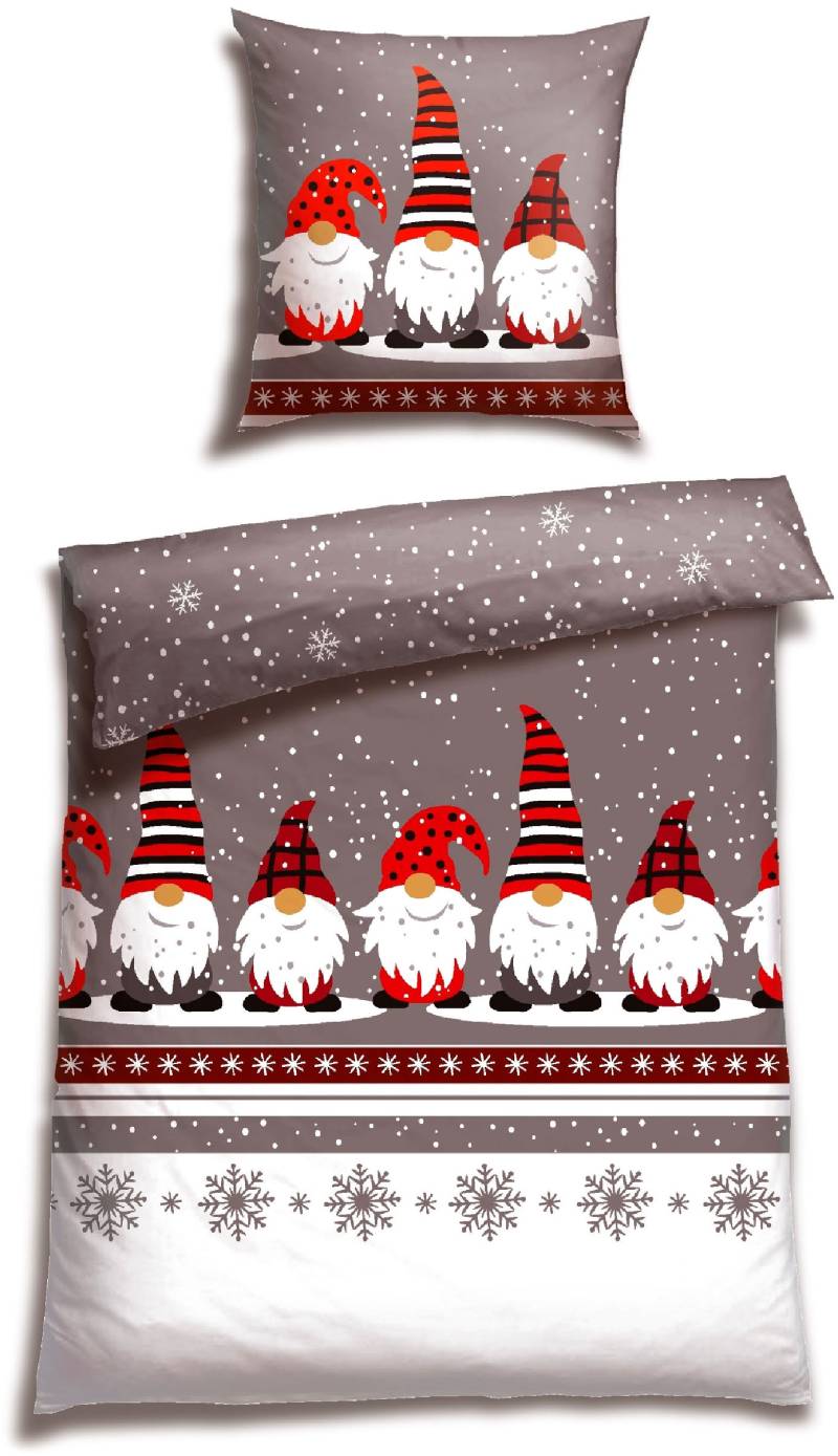 Schiesser Bettwäsche "Wichtel aus weicher Baumwolle mit coolem Winter-Print" 2 Stk. tlg. MADE IN GREEN by OEKO-TEX-zertifiziert von Schiesser
