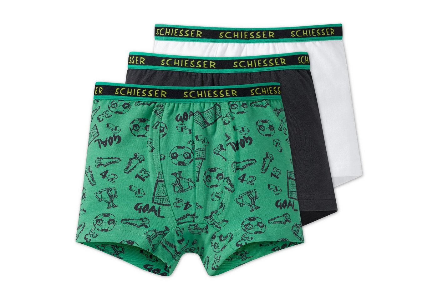 Schiesser Boxershorts (Set, 3-St., Set) 3er Set Unterhosen, Jungen Hip-Shorts Pants, Unterhosen, Fußball"" von Schiesser