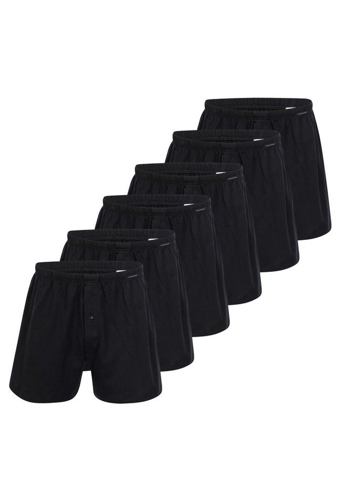 Schiesser Boxershorts 6er Pack Singel-Jersey (Spar-Set, 6-St) Boxershorts - Baumwolle - Mit Eingriff - Eingriff mit Knopf von Schiesser