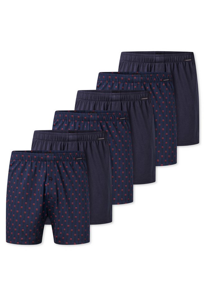 Schiesser Boxershorts 6er Pack Single Jersey (Spar-Set, 6-St) Boxershorts - Baumwolle - mit Eingriff - Atmungsaktiv von Schiesser