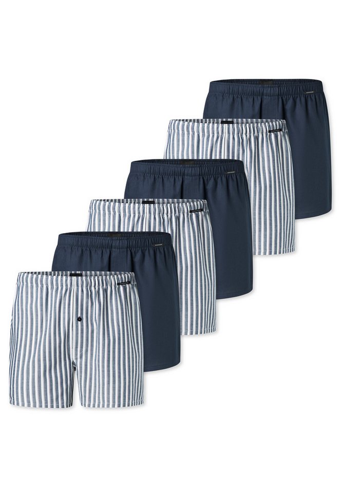 Schiesser Boxershorts 6er Pack Web (Spar-Set, 6-St) Boxershorts - Baumwolle - mit Eingriff - Atmungsaktiv von Schiesser