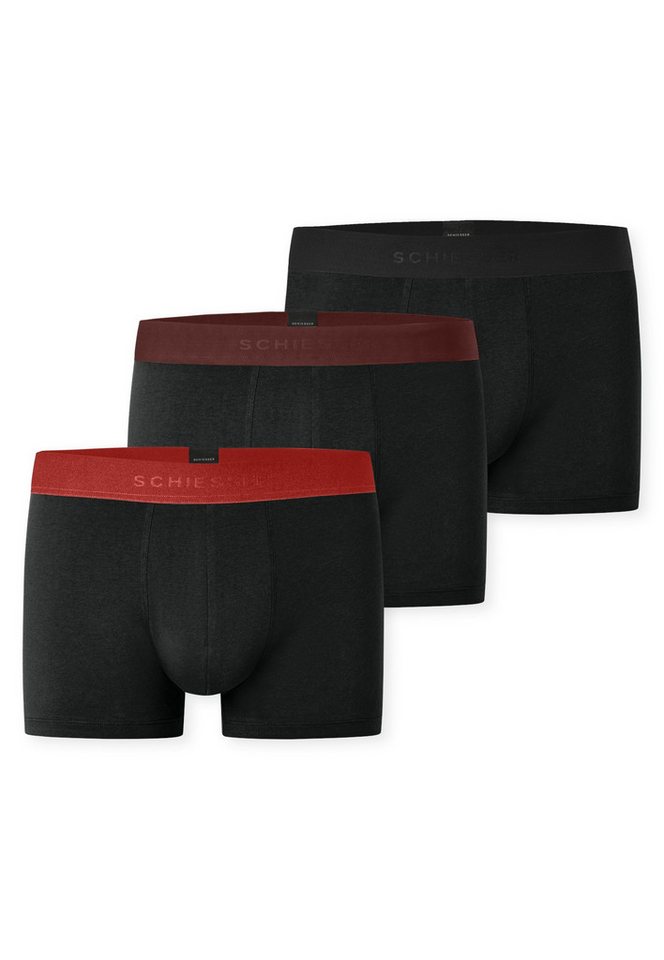 Schiesser Boxershorts 95/5 Multipacks (3er Pack) mit farblich abgesetztem, sportlichem Logo-Webgummibund von Schiesser