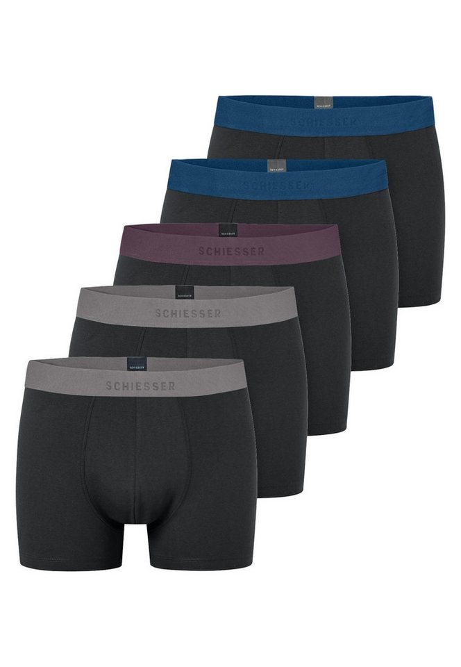 Schiesser Boxershorts 95/5 Multipacks (5er Pack) ohne Eingriff, angenehm weich von Schiesser