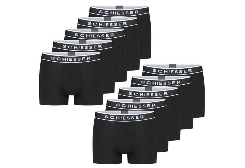 Schiesser Boxershorts 95/5 - Organic Cotton (Sparpack, 5-St) farblich abgesetzter, sportlicher Logo-Webgummibund, im 6er Pack von Schiesser
