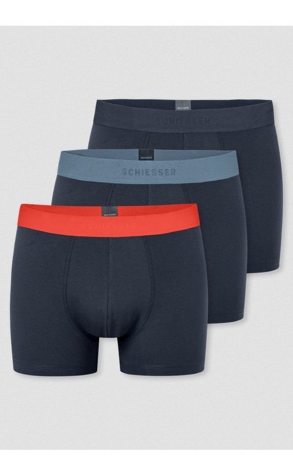 Schiesser Boxershorts Unterwäsche 95/5 Organic Cotton Webgummibund mehrfarbig 920 schwarz von Schiesser