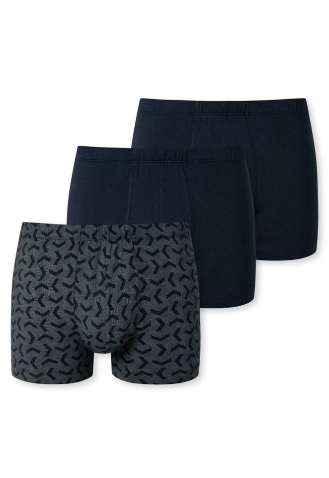 Schiesser Boxershorts Unterwäsche 95/5 Organic Cotton dunkelblau gemustert Herren - 3 Stück von Schiesser