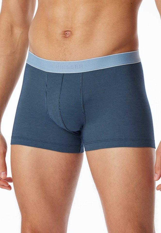 Schiesser Boxershorts Unterwäsche Shorts Modal gestreift blaugrau Herren - 1 Stück von Schiesser