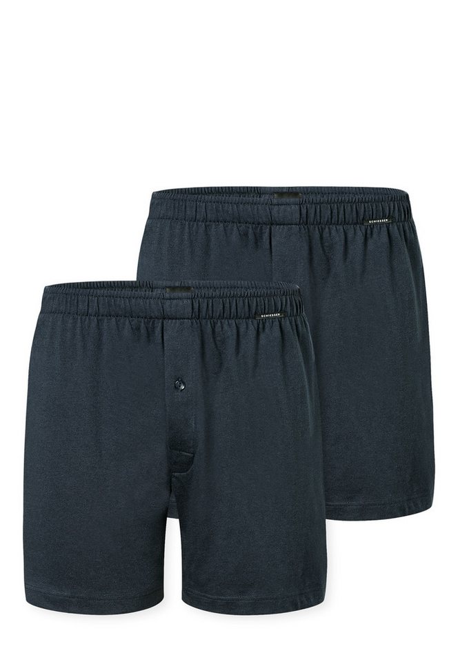 Schiesser Boxershorts mit Knopf (4er Vorteilspack) 100% natürliche Baumwoll-Qualität von Schiesser