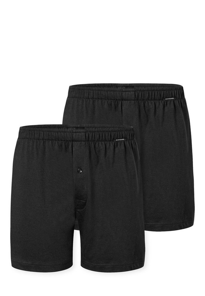 Schiesser Boxershorts mit Knopf (4er Vorteilspack) 100% natürliche Baumwoll-Qualität von Schiesser