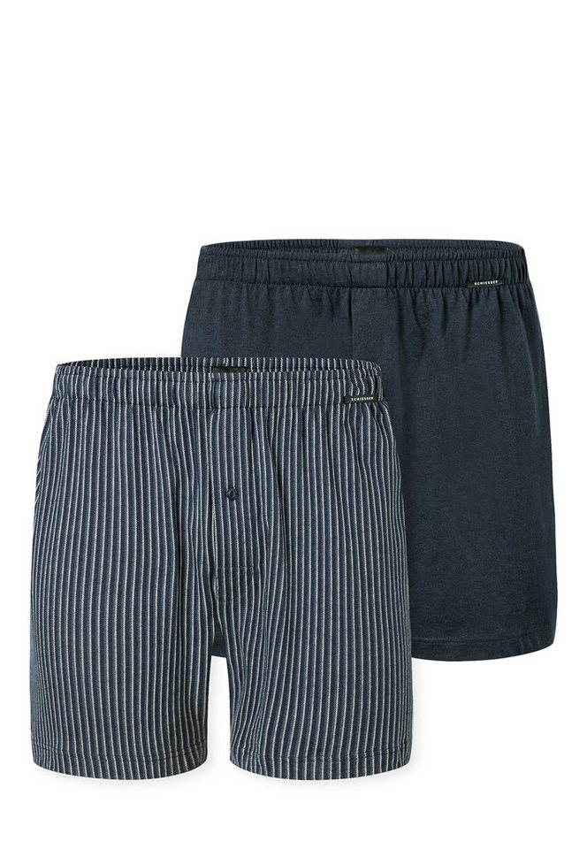 Schiesser Boxershorts mit Knopf (6er Vorteilspack) 100% natürliche Baumwoll-Qualität von Schiesser