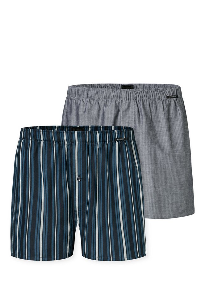 Schiesser Boxershorts mit Knopf (6er Vorteilspack) 100% natürliche Baumwoll-Qualität von Schiesser