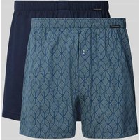 Schiesser Boxershorts mit Label-Badge im 2er-Pack in Bleu, Größe M Schiesser Boxershorts mit Label-Badge im 2er-Pack in Bleu, Größe M von Schiesser