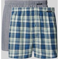 Schiesser Boxershorts mit Label-Patch im 2er-Pack in Bleu, Größe L von Schiesser