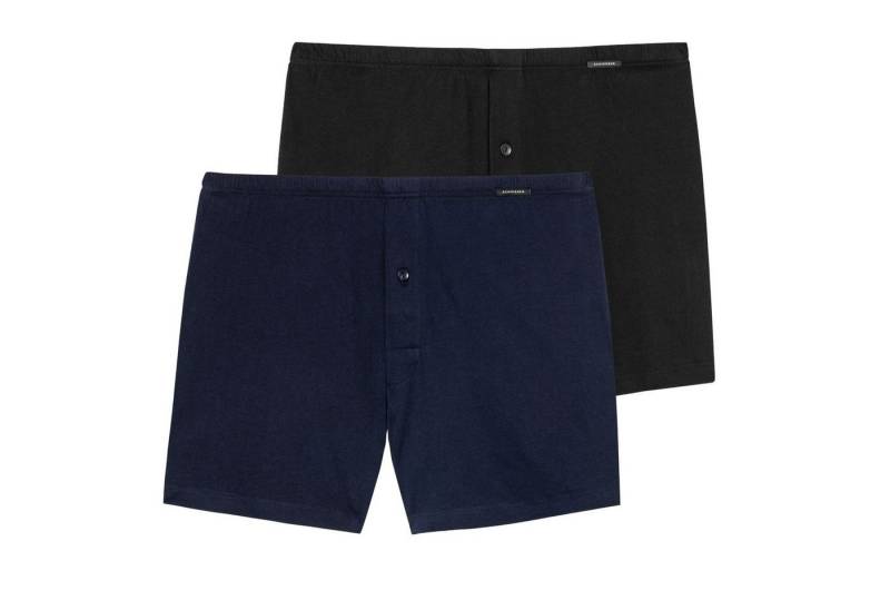 Schiesser Boxershorts weite Boxershorts (2-St., Set) Eingriff, Knopf, Logo, Mehrnadelbund, im 2er Pack von Schiesser