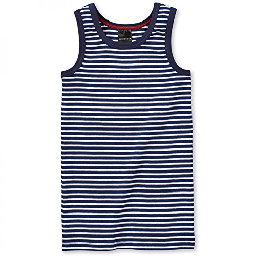 Schiesser Boys Feinripp Unterhemd Geringelt Original Classics 2er Pack, Größe:140;Farbe:Dunkelblau (803) von Schiesser