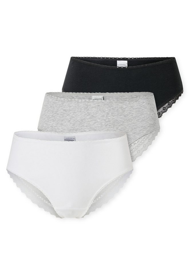 Schiesser Brasilslip Modern Multipacks (3er Pack) Spitzenbänder, Single-Jersey, Baumwollmischung von Schiesser