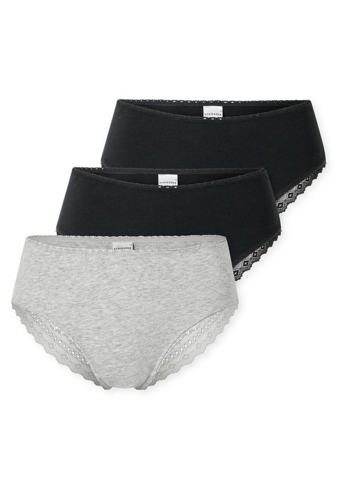 Schiesser Brasilslip Modern Multipacks (3er Pack) Spitzenbänder, Single-Jersey, Baumwollmischung von Schiesser
