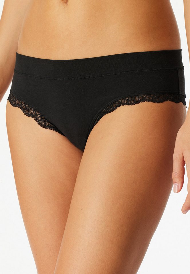 Schiesser Brasilslip Unique Cotton feine Spitze an den Beinausschnittten von Schiesser