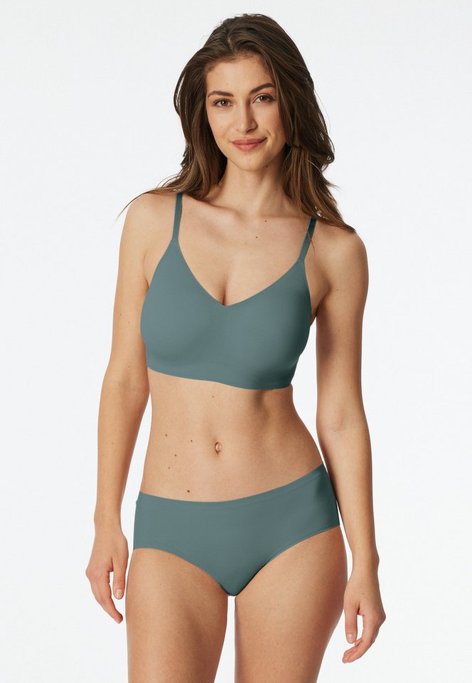 Schiesser Bustier Invisible Soft Mikrofaser, herausnehmbare Pads, V-Ausschnitt, Lasercut-Abschlüsse von Schiesser