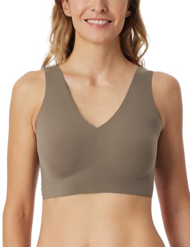 Schiesser Damen nahtloses Bustier mit herausnehmbaren Pads - Invisible Soft, Taupe_181767, 36 von Schiesser