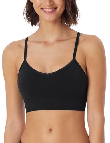 Schiesser Damen Bustier Mit Removable Pads Nahtlos Casual Seamless Sport-BH, Schwarz_181102, S EU von Schiesser