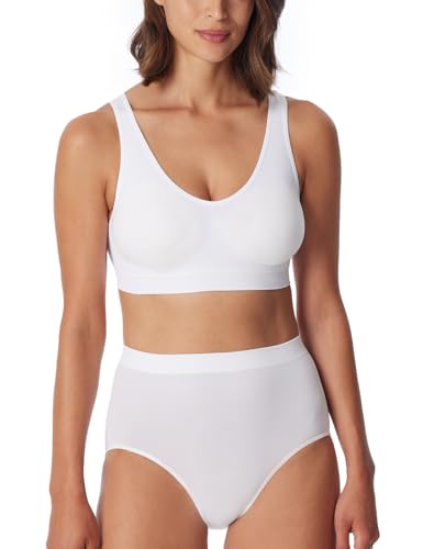Schiesser Damen Bustier mit herausnehmbaren Pads nahtlos - Classic Seamless, Weiss_181105, XXL von Schiesser