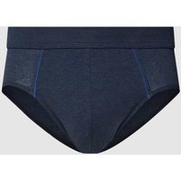 Schiesser Comfort Fit Slip mit Kontrastbesatz in Marine Melange, Größe XL von Schiesser