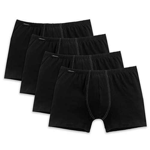 Schiesser Cotton Essential Shorts - 205222-4er Spar-Pack (XX-Large (Herstellergröße: 008), 4 X Schwarz) von Schiesser