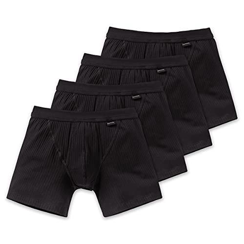 Schiesser Cotton Essentials Authentic Short - 103399-4er Spar-Pack (8 (XXL), 4 X Schwarz) von Schiesser