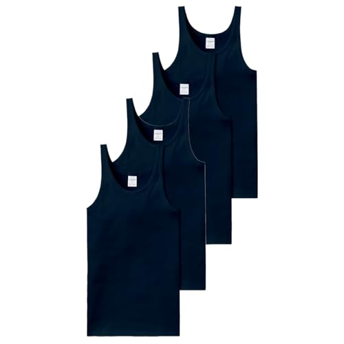 Schiesser - Cotton Essentials Feinripp - Unterhemd/Tanktop - 4er Pack (5 Navy) von Schiesser