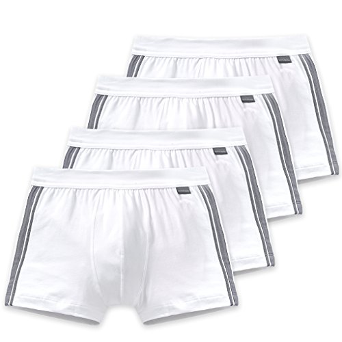 4 x Schiesser Cotton Stretch Boxershort Unterhosen weiss, Größe 6 von Schiesser