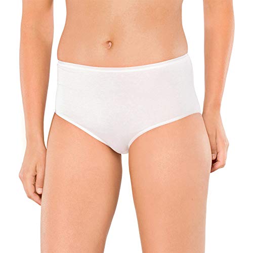 Schiesser Damen (2er Pack) Midi Slip Baumwolle Klassische Passform, Blickdicht, Weiß (Weiss 100), 48 von Schiesser