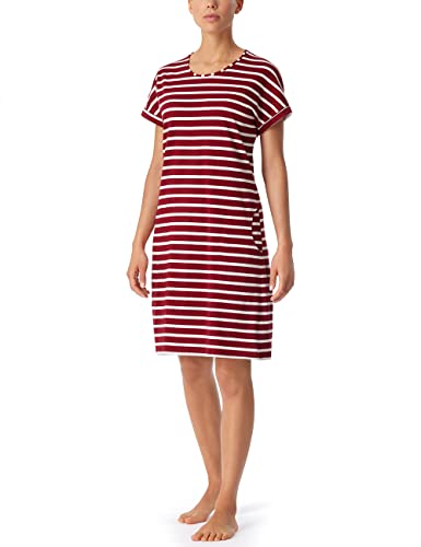 Schiesser Damen Nightdress 1/4 Sleeve, 100 Cm Nachthemd, Weinrot, 42 EU von Schiesser