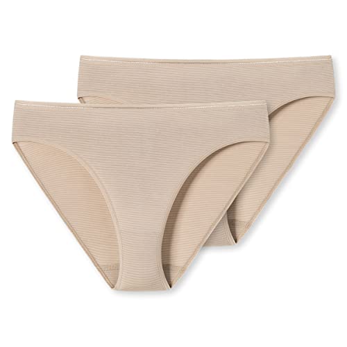 Schiesser Damen 2 PACK Taislip Unterwäsche - Modal Essentials, sand_162894, 48 von Schiesser