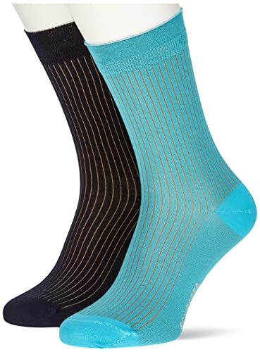 Schiesser Damen 2 Pack Damensocken Klassische Socken, Petrol, 39/42 von Schiesser