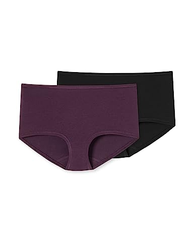 Schiesser Damen 2 Pack Panty Shorts Bio Baumwolle-95/5 Organic Unterwäsche, Mehrfarbig lila_180071, 46 (2er Pack) von Schiesser