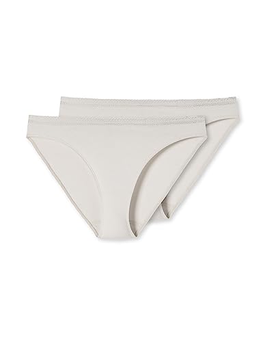 Schiesser Damen 2 Pack Slip Spitze-Cotton Mix Unterwäsche, Mehrfarbig Beige_180073, 48 (2er Pack) von Schiesser