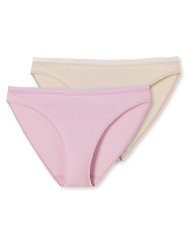 Schiesser Damen 2 Pack Slip Spitze-Cotton Mix Unterwäsche, Sortiert 8_180073, 42 (2er Pack) von Schiesser