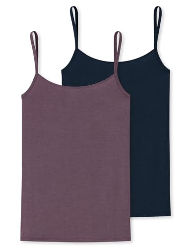Schiesser Damen 2 Pack Spaghettitop Unterhemd - Modal Essentials, Sortiert 3_181761, 42 von Schiesser