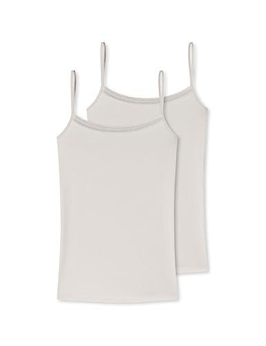 Schiesser Damen 2 Pack Spaghettitop Unterhemd mit Spitze-Cotton Mix Unterwäsche, Mehrfarbig Beige_180072, 48 (2er Pack) von Schiesser